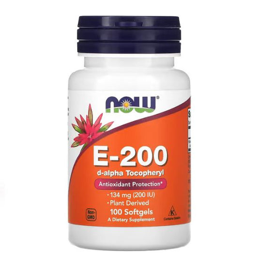 Vitamin E-200, Natural, 100 softgels, NOW Foods - Vitax.ro