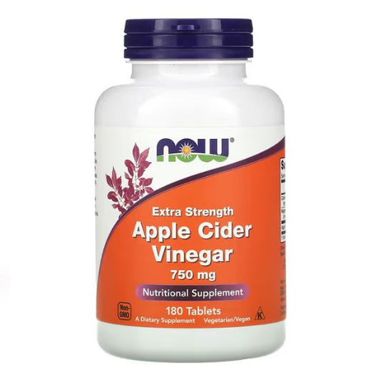 Apple Cider Vinegar, 750mg Extra Strength, 180 tabs, NOW Foods - Vitax.ro