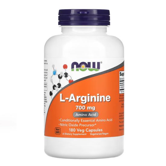 L-Arginine, 700mg, 180 vcaps, NOW Foods - Vitax.ro