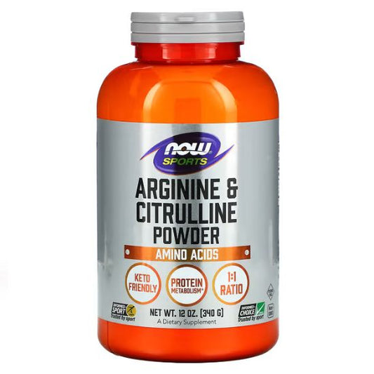 Arginine & Citrulline, 340g, NOW Foods - Vitax.ro