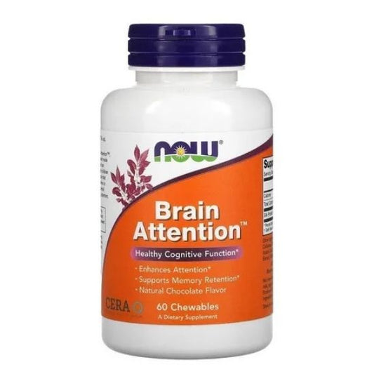 Brain Attention, 60 chewables, NOW Foods - Vitax.ro