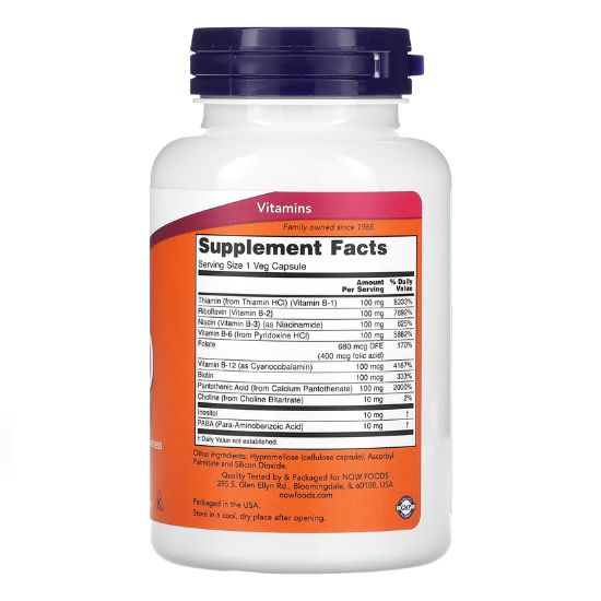 Vitamin B-100, 100 vcaps, NOW Foods - Vitax.ro