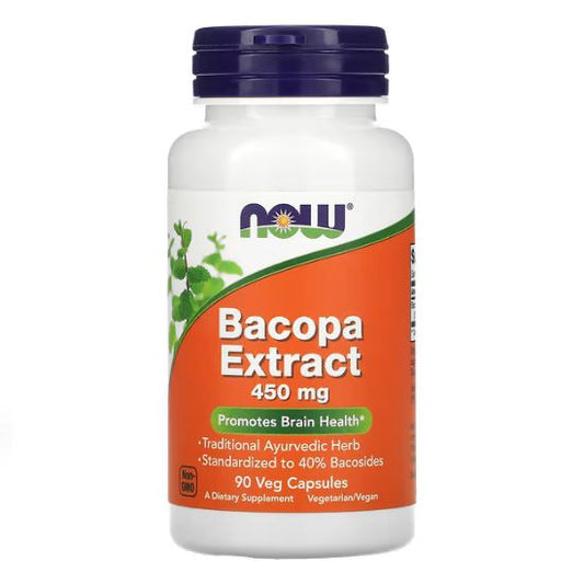 Bacopa Extract, 450mg, 90 vcaps, NOW Foods - Vitax.ro