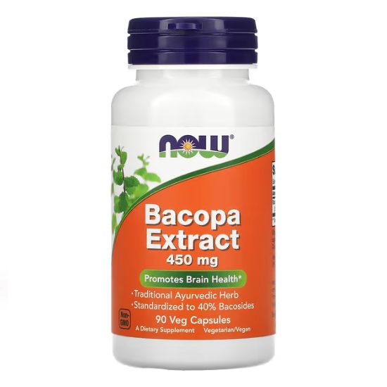 Bacopa Extract, 450mg, 90 vcaps, NOW Foods - Vitax.ro