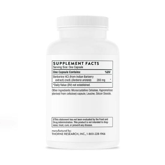 Berberină, 200 mg, 60 capsule, Thorne Research - Vitax.ro