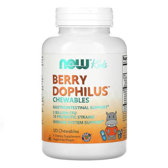 BerryDophilus Kids, 120 chewables, NOW Foods - Vitax.ro