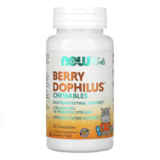 BerryDophilus Kids, 60 chewables, NOW Foods - Vitax.ro