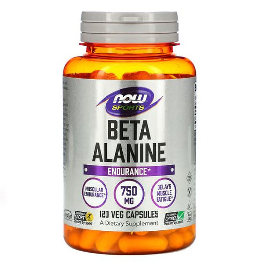 Beta Alanine, 750mg, 120 vcaps, NOW Foods - Vitax.ro