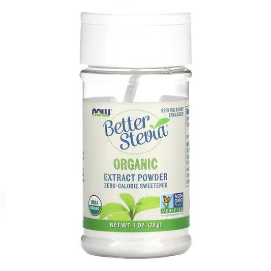 Better Stevia Extract Powder, Organic, 28g, NOW Foods - Vitax.ro
