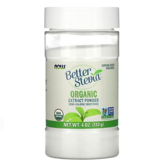 Better Stevia Extract Powder, Organic, 113g, NOW Foods - Vitax.ro