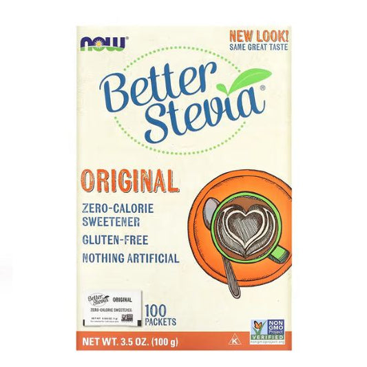 Better Stevia Packets, Original, 100 packets, NOW Foods - Vitax.ro
