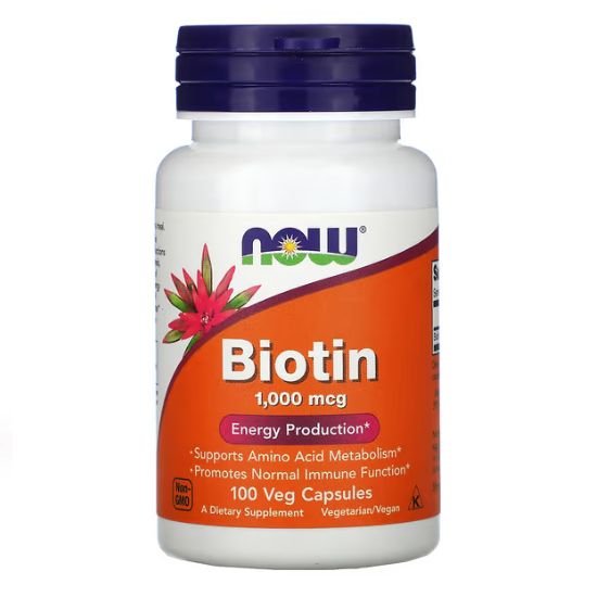 Biotin, 1000mcg, 100 vcaps, NOW Foods - Vitax.ro
