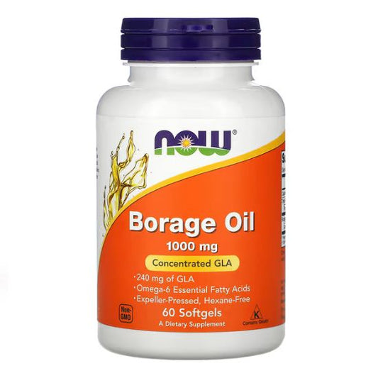 Borage Oil, 1000mg, 60 softgels, NOW Foods - Vitax.ro