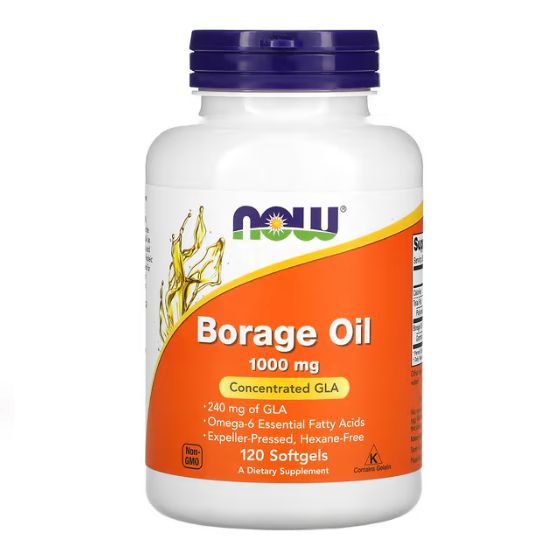 Borage Oil, 1000mg, 120 softgels, NOW Foods - Vitax.ro