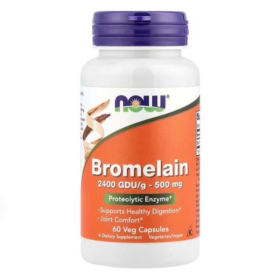 Bromelain, 500mg, 60 vcaps, NOW Foods - Vitax.ro