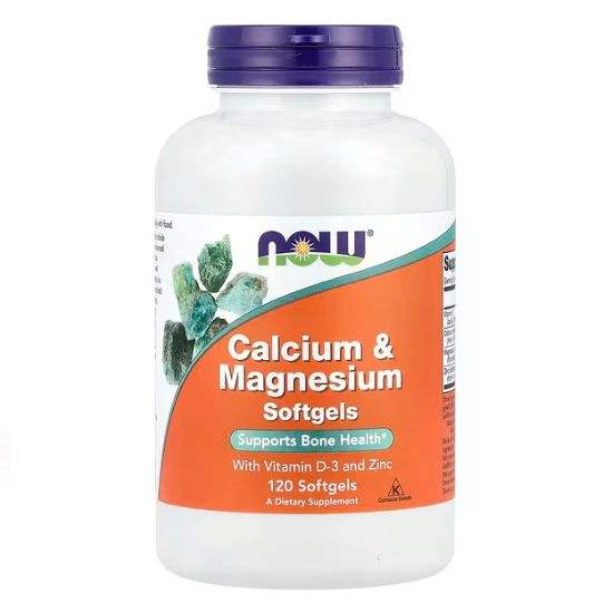 Calcium & Magnesium with Vit D and Zinc, 120 softgels, NOW Foods - Vitax.ro