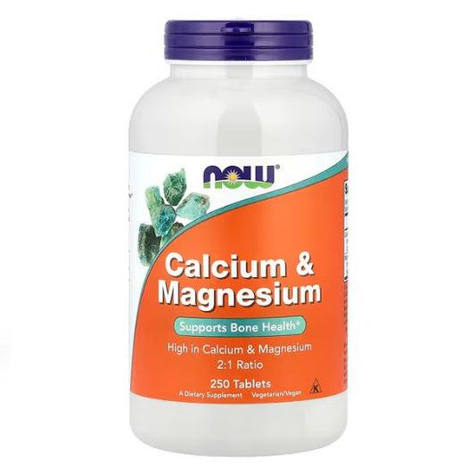 Calcium & Magnesium, 250 tablets, NOW Foods - Vitax.ro