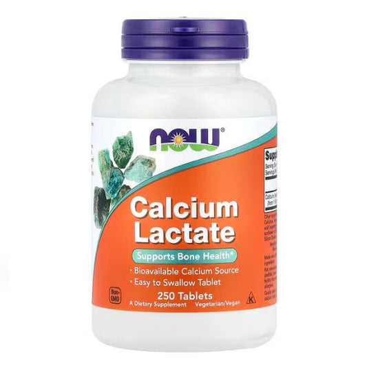 Calcium Lactate, 250 tablets, NOW Foods - Vitax.ro