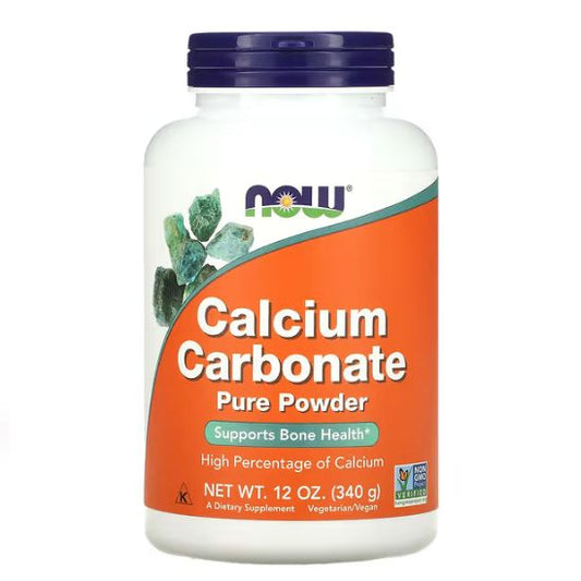 Calcium Carbonate, Pure Powder, 340g, NOW Foods - Vitax.ro