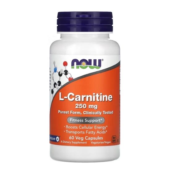 L-Carnitine, 250mg, 60 vcaps, NOW Foods - Vitax.ro