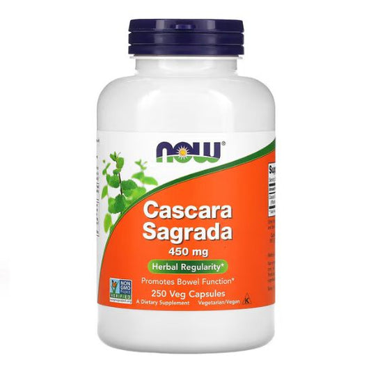 Cascara Sagrada, 450mg, 250 vcaps, NOW Foods - Vitax.ro
