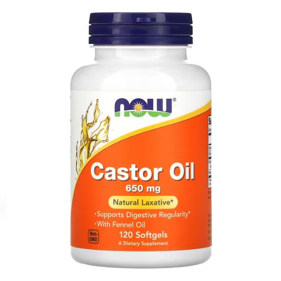 Castor Oil, 650mg, 120 softgels, NOW Foods - Vitax.ro