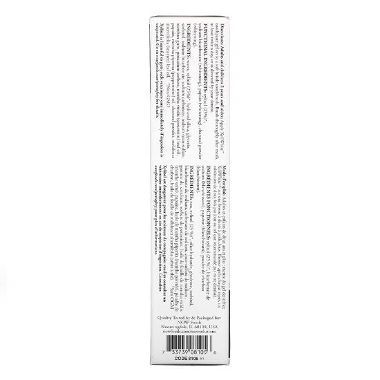 XyliWhite, Charcoal Refresh Toothpaste Gel, 181g, NOW Foods - Vitax.ro