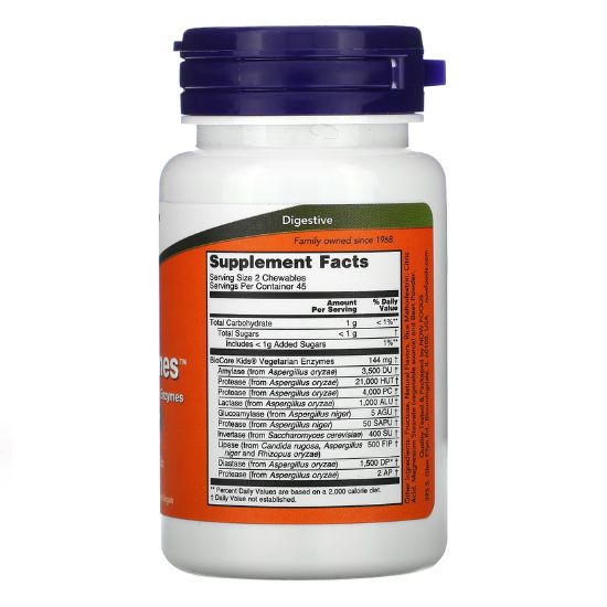 ChewyZymes, 90 chewables, NOW Foods - Vitax.ro