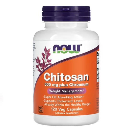Chitosan, 500mg Plus Chromium, 120 vcaps, NOW Foods - Vitax.ro