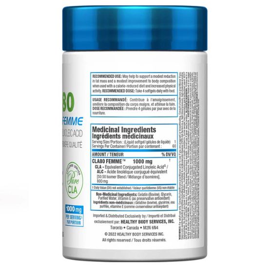 CLA 80 Femme, 60 softgels, AllMax Nutrition - Vitax.ro