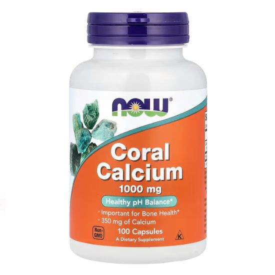 Coral Calcium, 1000mg, 100 vcaps, NOW Foods - Vitax.ro