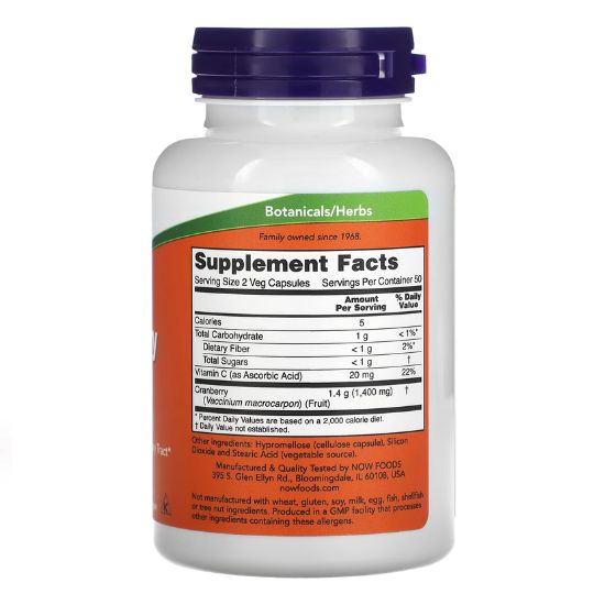 Cranberry Caps, 100 vcaps, NOW Foods - Vitax.ro
