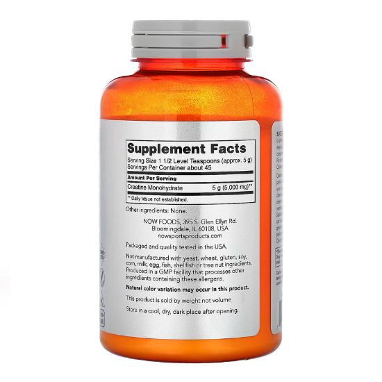 Creatine Monohydrate, Pure Powder, 227g, NOW Foods - Vitax.ro