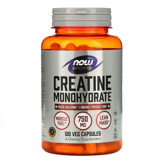 Creatine Monohydrate, 750mg, 120 vcaps, NOW Foods - Vitax.ro