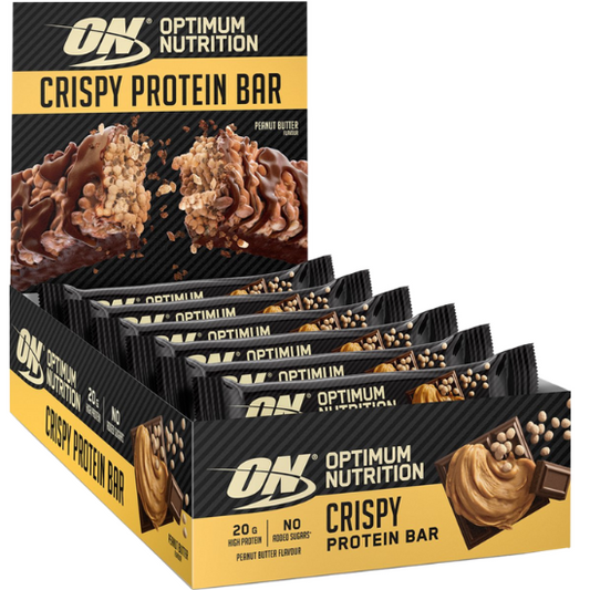 Protein Crisp Bar, Peanut Butter, 10 bars, Optimum Nutrition - Vitax.ro