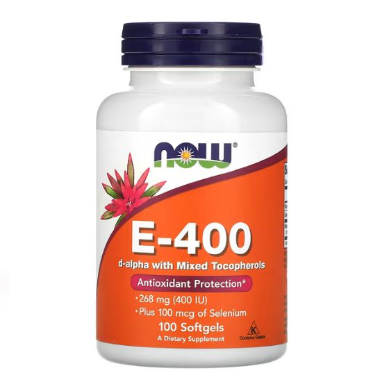 Vitamin E-400 IU with Selenium, 100 softgels, NOW Foods - Vitax.ro