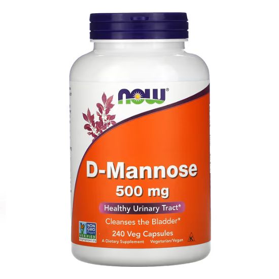 D-Mannose, 500mg, 240 vcaps, NOW Foods - Vitax.ro