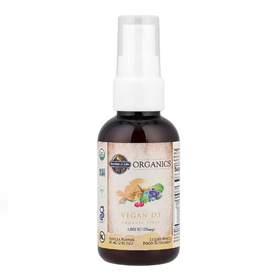 Mykind Organics Vegan D3 Organic Spray, 1000 IU (Vanilla), 58 ml, Garden of Life - Vitax.ro