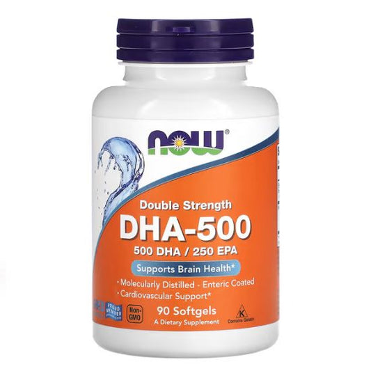 DHA-500, 500 DHA / 250 EPA, 90 softgels, NOW Foods - Vitax.ro