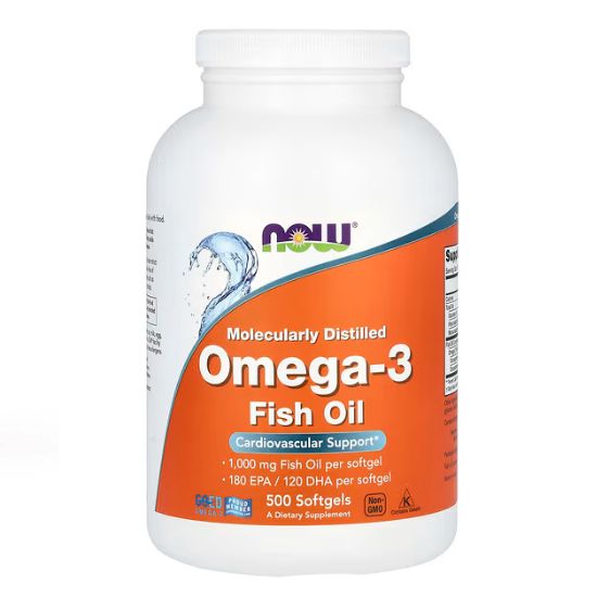Omega-3 Molecularly Distilled, 500 softgels, NOW Foods - Vitax.ro