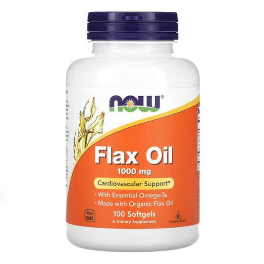 Flax Oil, 1000mg, 100 softgels, NOW Foods - Vitax.ro