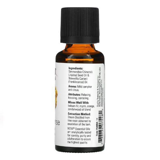 Essential Oil, Frankincense Oil 20% Oil Blend, 30 ml, NOW Foods - Vitax.ro