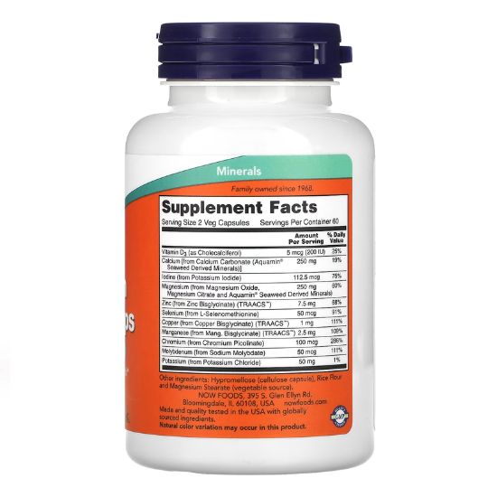 Full Spectrum Minerals, Iron-Free, 120 caps, NOW Foods - Vitax.ro