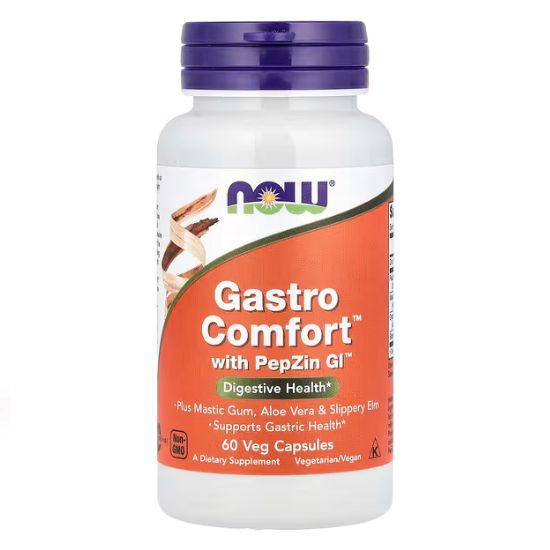 Gastro Comfort with PepZin G,- 60 vcaps, NOW Foods - Vitax.ro