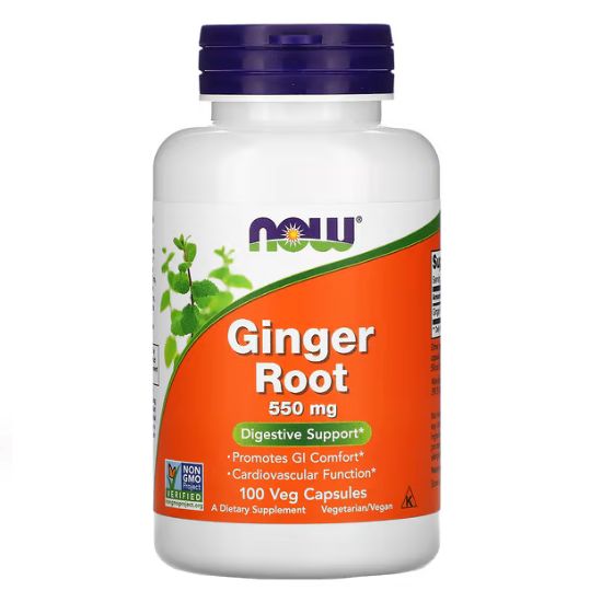 Ginger Root, 550mg, 100 vcaps, NOW Foods - Vitax.ro