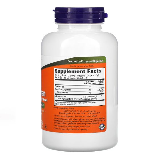Glucomannan from Konjac Root, Pure Powder, 227g, NOW Foods - Vitax.ro