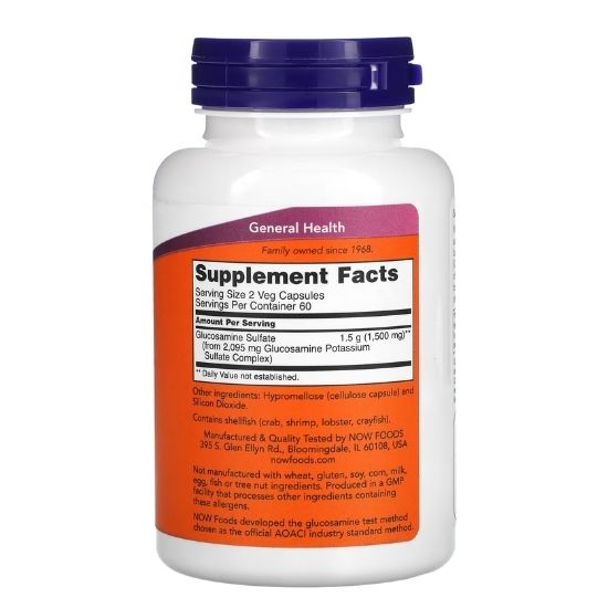 Glucosamine Sulfate, 750mg, 120 caps, NOW Foods - Vitax.ro
