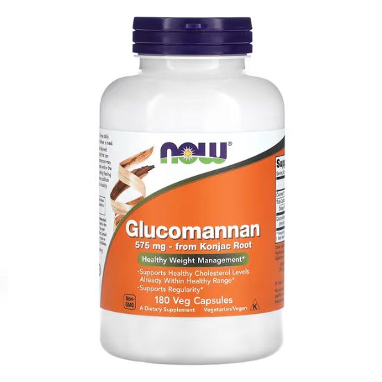 Glucomannan from Konjac Root, 575mg, 180 caps, NOW Foods - Vitax.ro