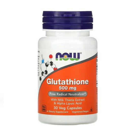 Glutathione with Milk Thistle Extract & Alpha Lipoic Acid, 500mg, 30 vcaps, NOW Foods - Vitax.ro