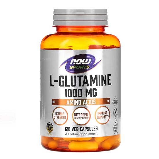 L-Glutamine, 1000mg, 120 vcaps, NOW Foods - Vitax.ro